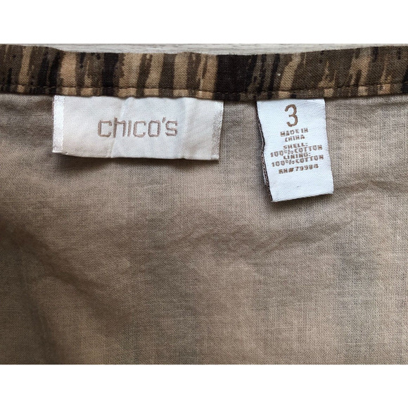 Chico's, Women's Maxi Skirt, Size 3/X Large/16, Brown/Beige Side Zip 100% Cotton - Picture 4 of 9